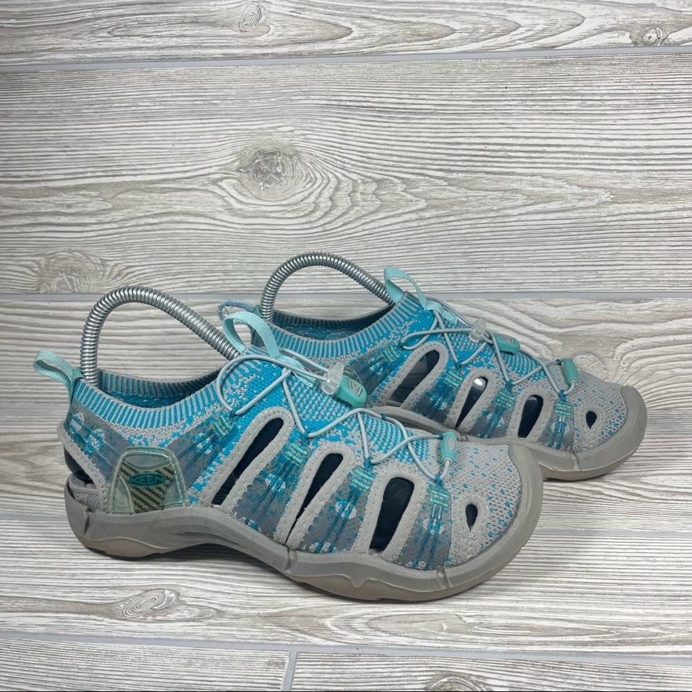 Keen Evofit One Slip On Stretch Knit Blue Lake Hiking Sandals - Women's 8